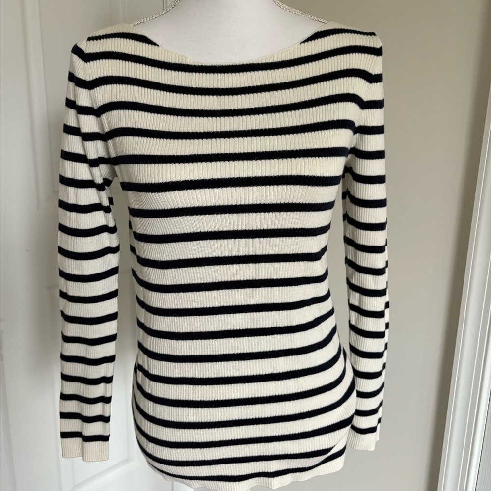 GAP Cream Sweater with Black Stripe